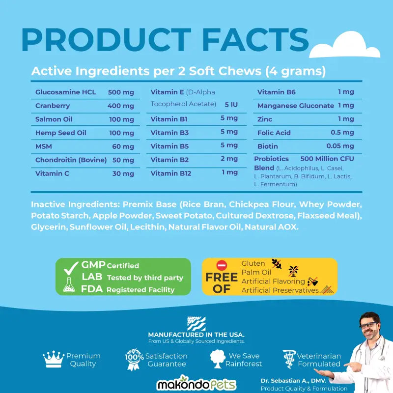 12 in 1 Multivitamin for Dogs 120 Soft Chews Makondo