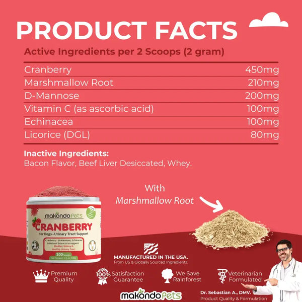 Cranberry for Dogs. Urinary Tract Support Makondo