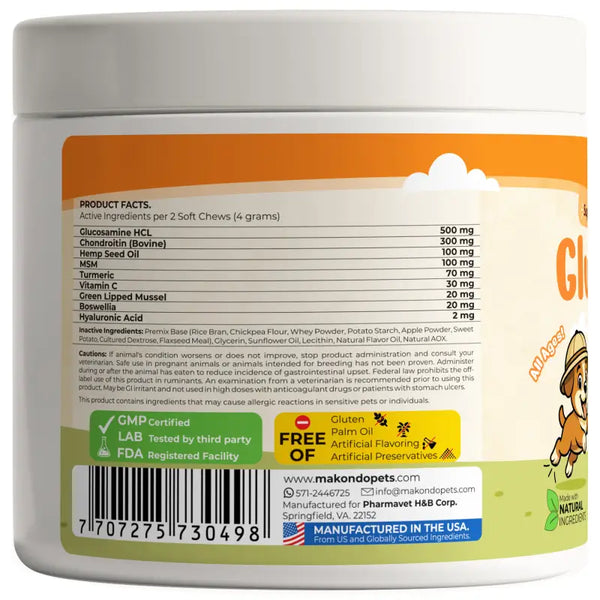 Glucosamine for Dogs 120 Soft Chews Makondo