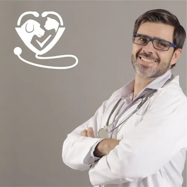 Smiling veterinarian with stethoscope.