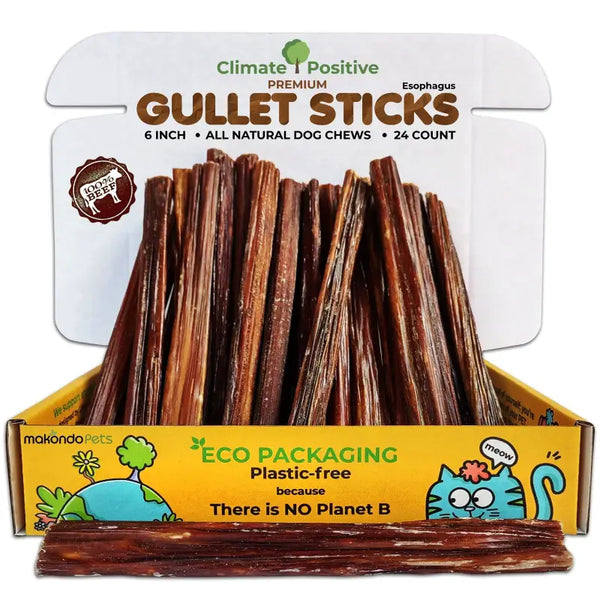 Premium Gullet Sticks 100% Natural. Climate Positive 6 - 24