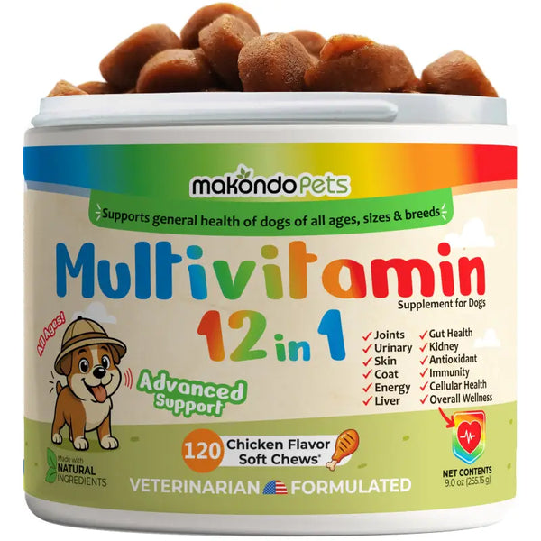 12 in 1 Multivitamin for Dogs 120 Soft Chews Makondo