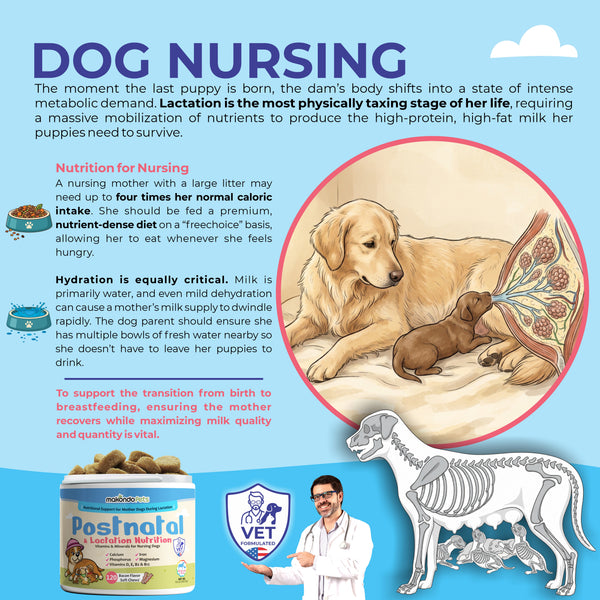 Dog Postnatal & Lactation Nutrition | 120 Soft Chews | Breeders