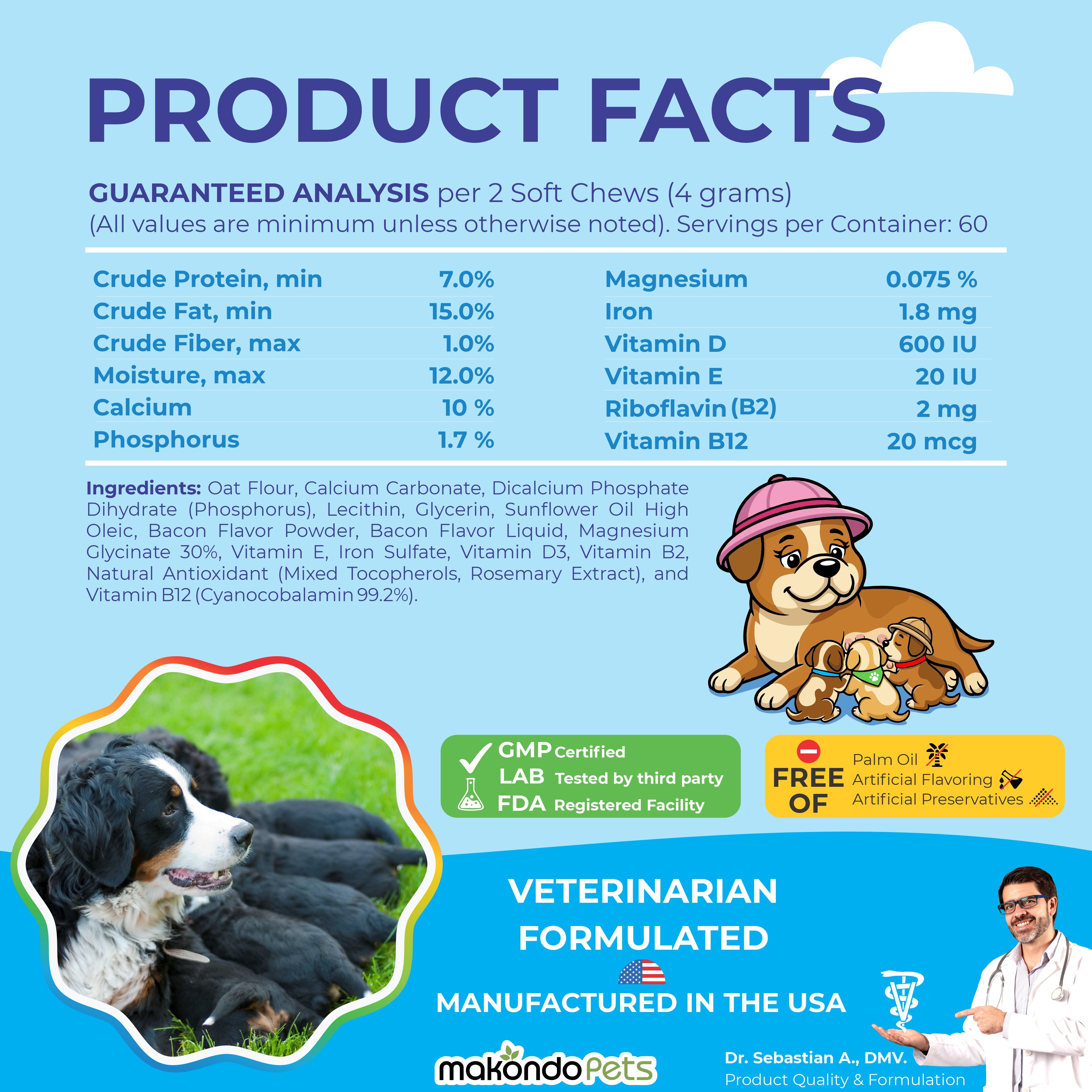 Dog Postnatal & Lactation Nutrition | 120 Soft Chews | Breeders