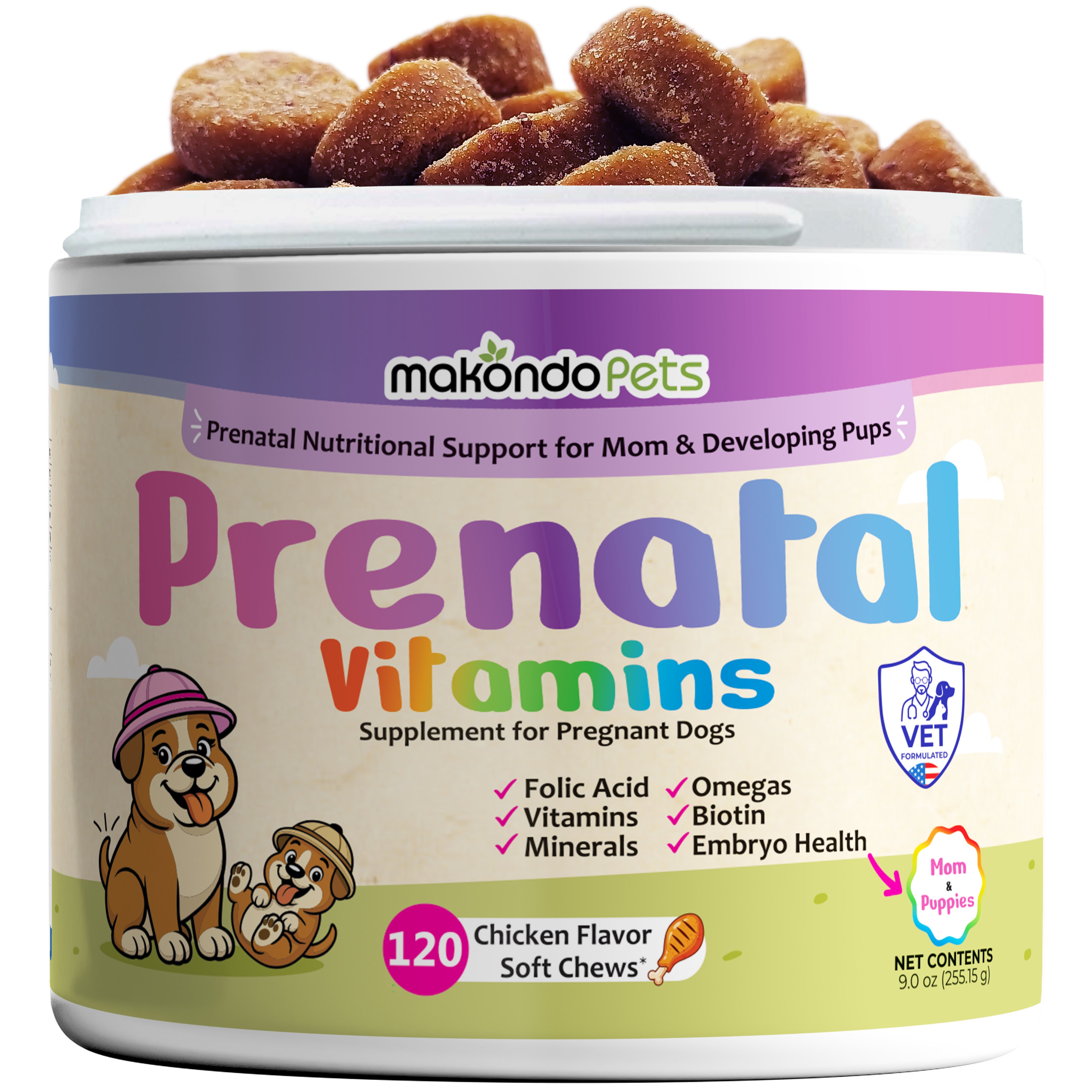 Dog Prenatal Vitamins - 120 Soft Chews