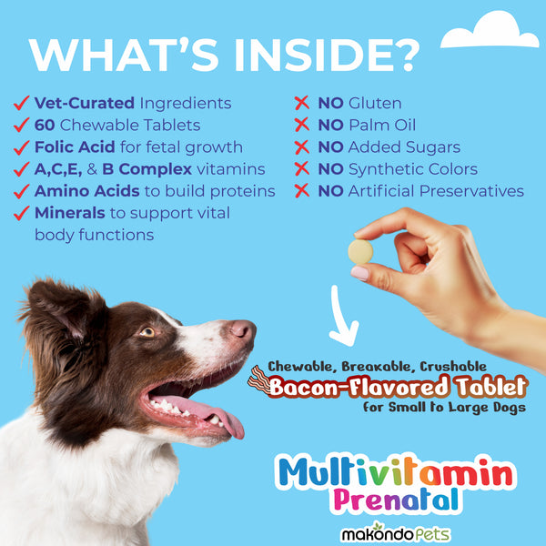 Multivitamínico para perros y gatos. Vitaminas prenatales 
