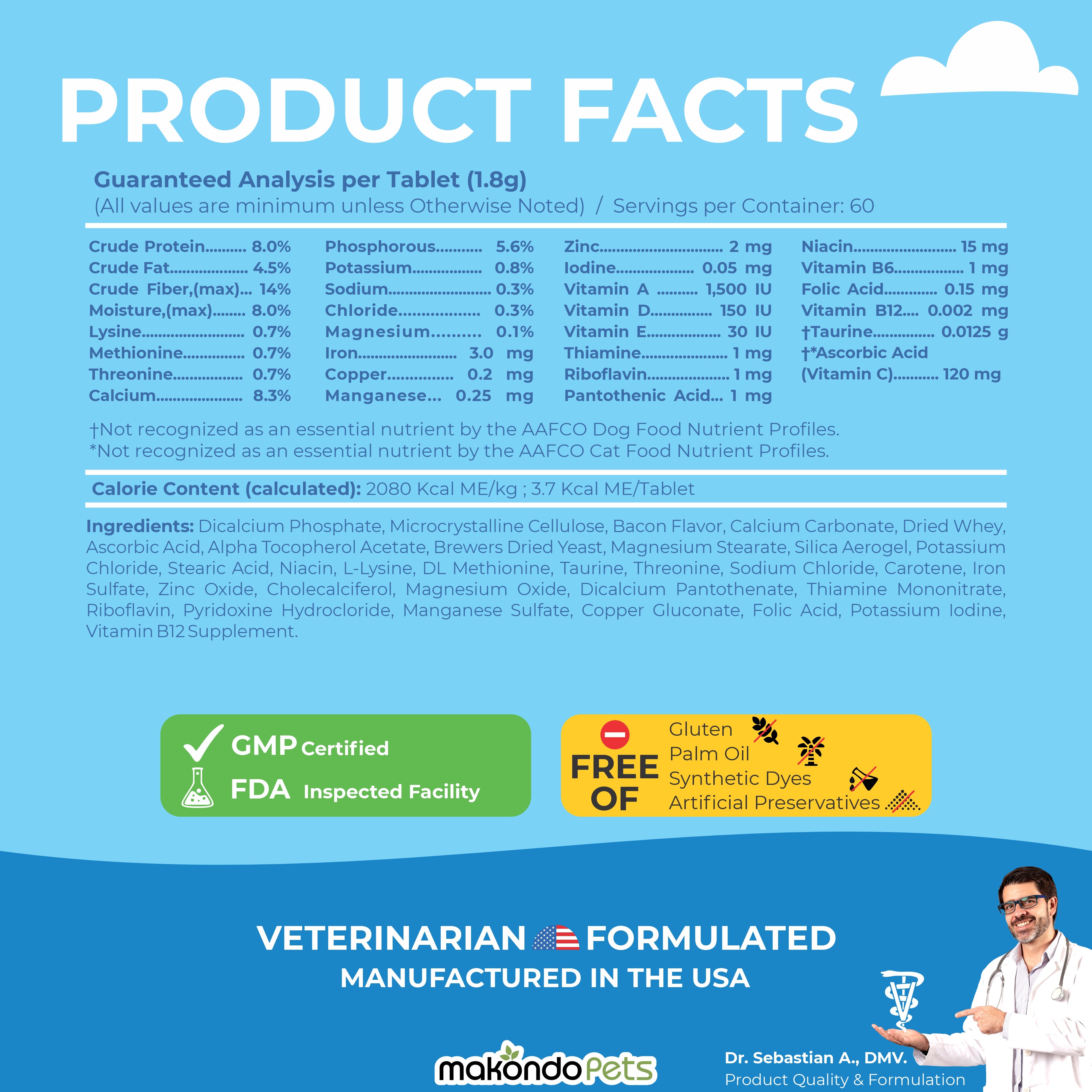Multivitamínico para perros y gatos. Vitaminas prenatales 