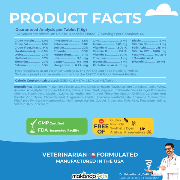 Multivitamínico para perros y gatos. Vitaminas prenatales 