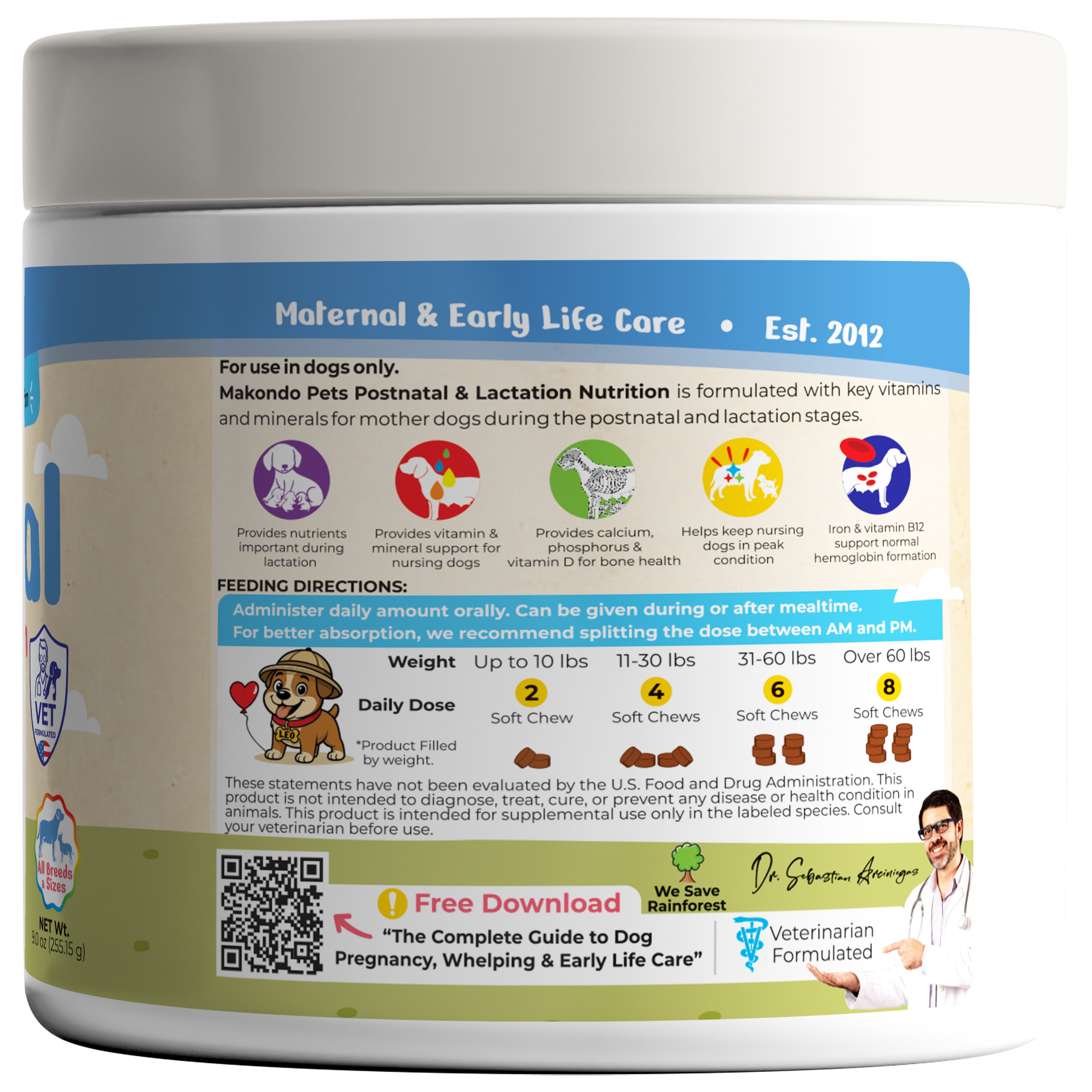 Dog Postnatal & Lactation Nutrition | 120 Soft Chews | Breeders