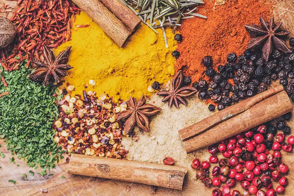 Assorted colorful spices.