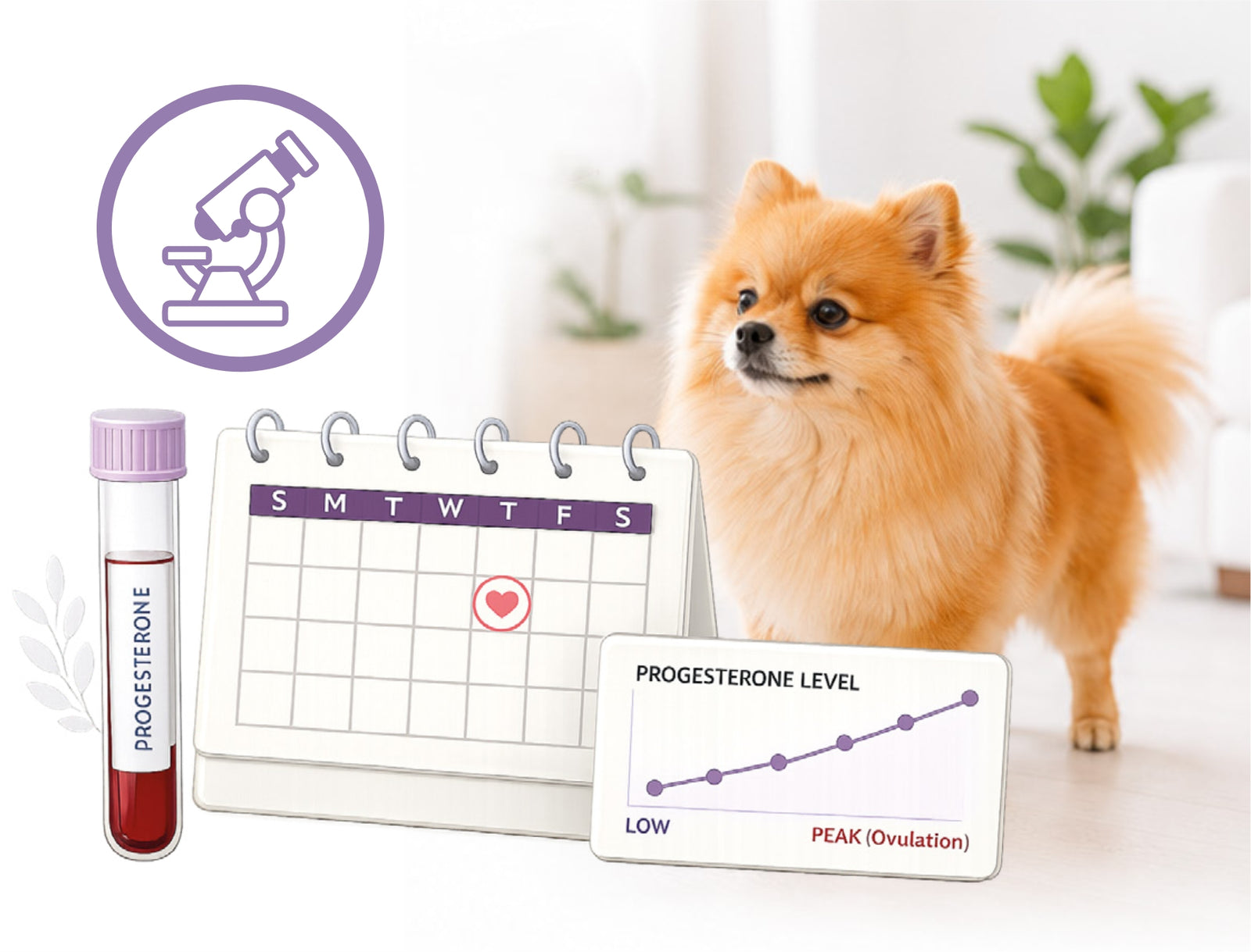 Female dog during reproductive health evaluation