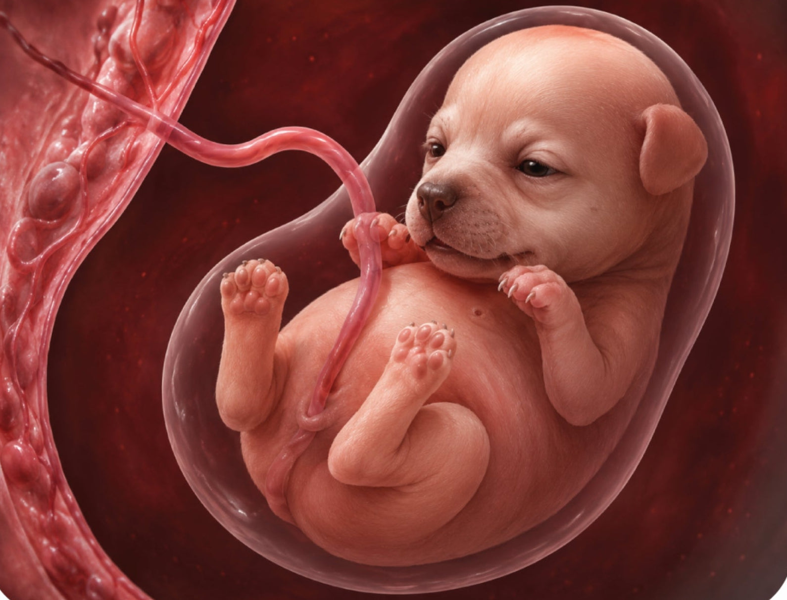 Ultrasound or fetal development during the middle of canine pregnancy
