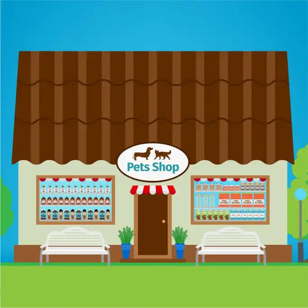 Cartoon pet shop.