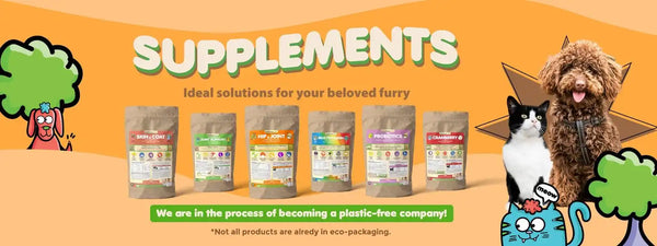 Pet supplements advertisement.