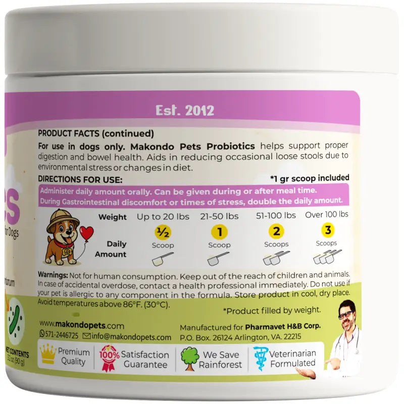 Probiotics for Dogs and Puppies Makondo