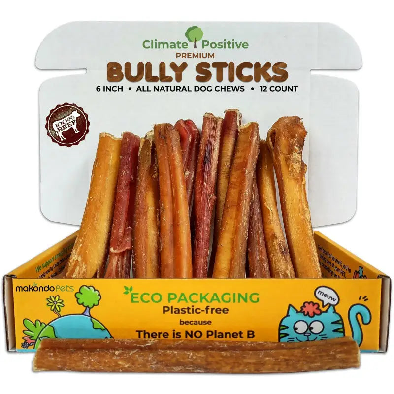 Premium Bully Sticks 100% Natural. Climate Positive 6 - 12