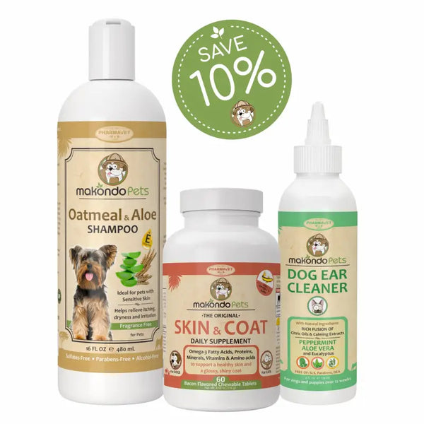 Coat and Skin Care - 3 Pack (Supplement+Shampoo+Ear Cleaner)