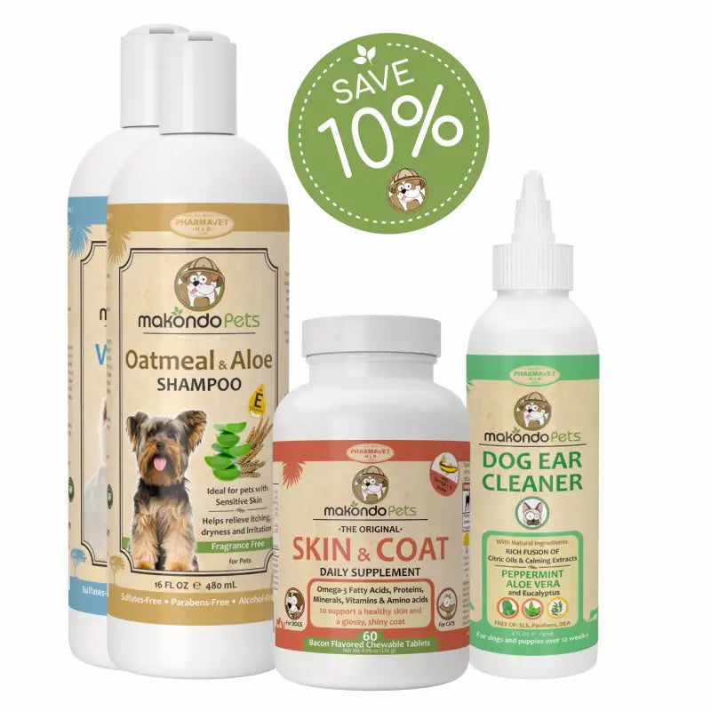 Coat and Skin Care - 3 Pack (Supplement+Shampoo+Ear Cleaner)